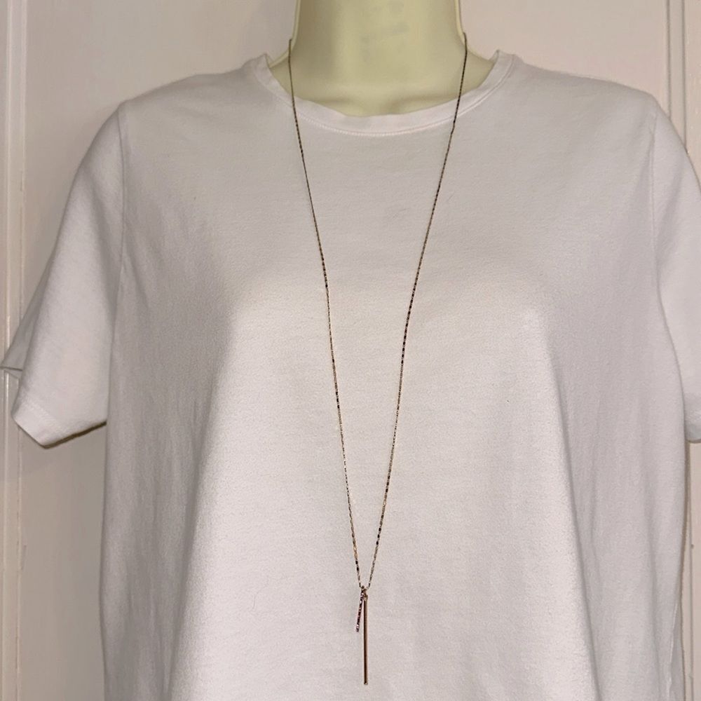 LC Lauren Conrad Long Gold Tone 2 Pendant Necklace